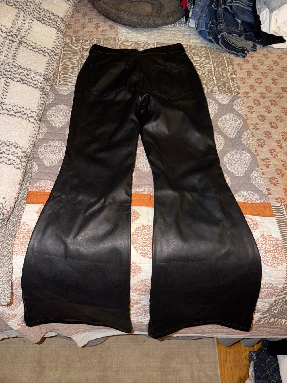 SO Black Faux Leather Flared Pants